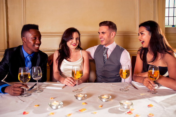 Bride and Groom with best man and bridesmaid - Photo, Image