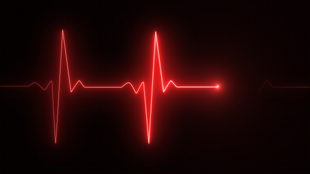 Tło czerwony ilustracja ekranu oscyloskopu kardiograf puls - Zdjęcie, obraz