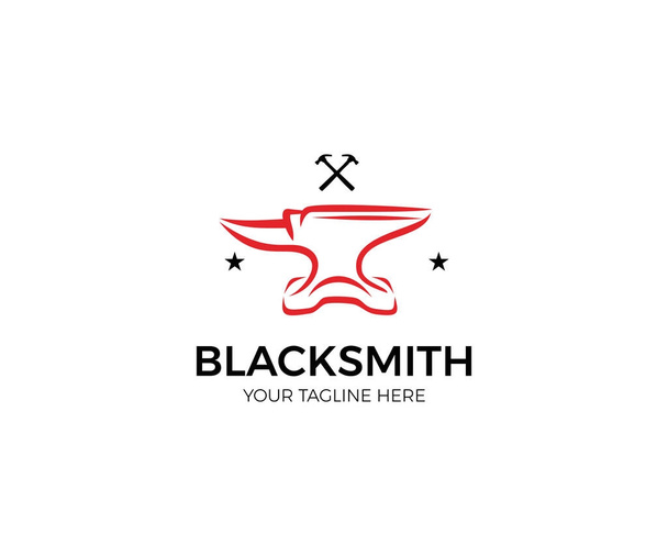 Modelo de logotipo bigorna. Blacksmith Vector Design
 - Vetor, Imagem
