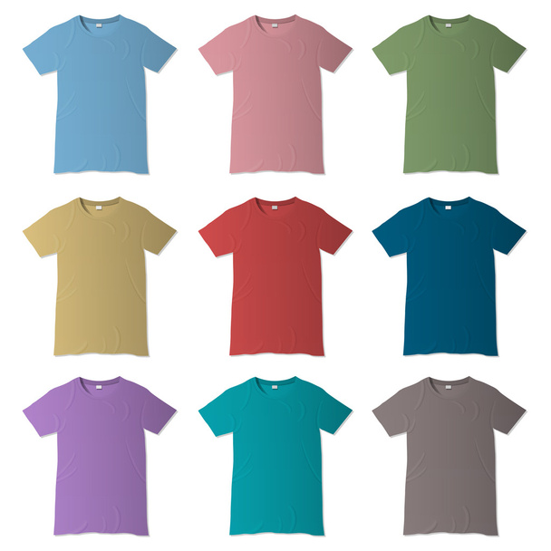 T-shirt vector design templates in various colors - Wektor, obraz