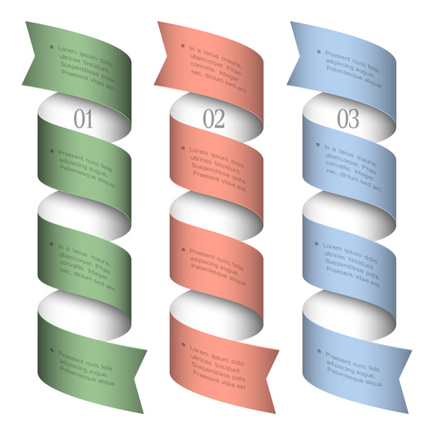 Three numbered ribbons-banners - Vektor, kép