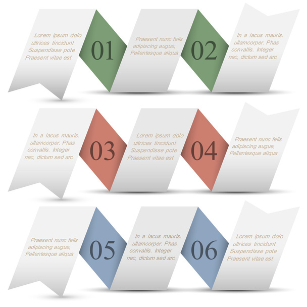 Three origami paper numbered banners - Vektori, kuva