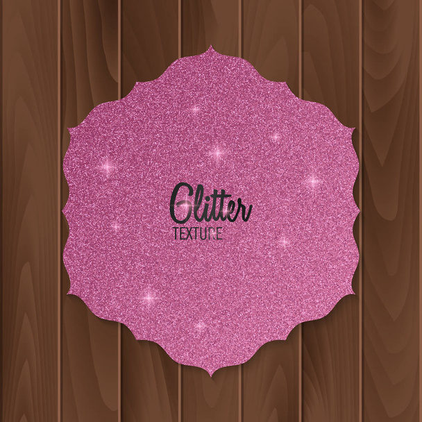 Greeting card with pink glitter background. Vector illustration - Vector, Image