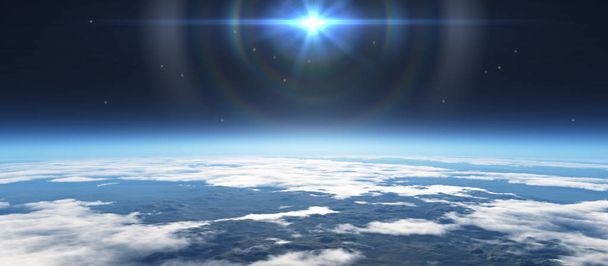 amanecer desde el espacio
 - Foto, Imagen