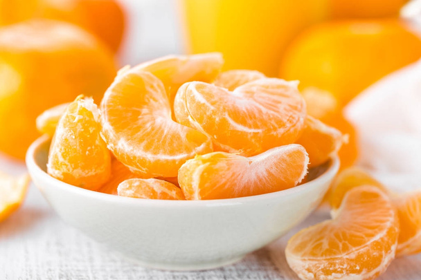 Fresh peeled mandarins, tangerines - Zdjęcie, obraz