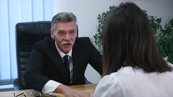 Job interview in office. business. slow motion - Materiał filmowy, wideo