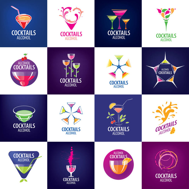 alcoholische cocktails logo - Vector, afbeelding