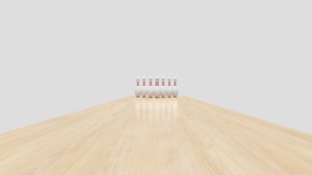 Bowling Strike with Alpha Channel - Footage, Video