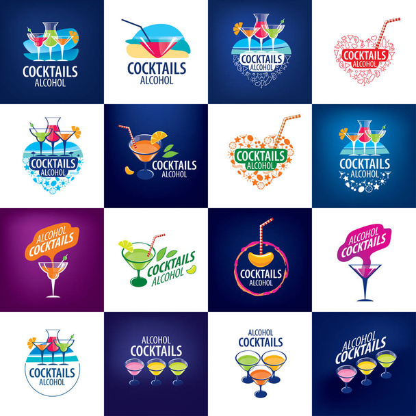 alcoholic cocktails logo - Vector, Image