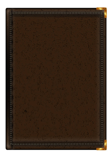 Notepad in brown leather binding - Vector, Image