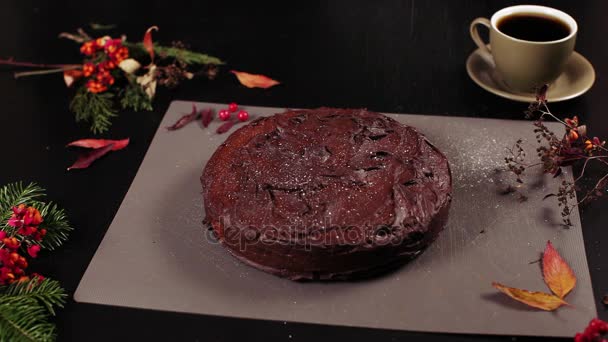 Big chocolate pumpkin cake - Footage, Video