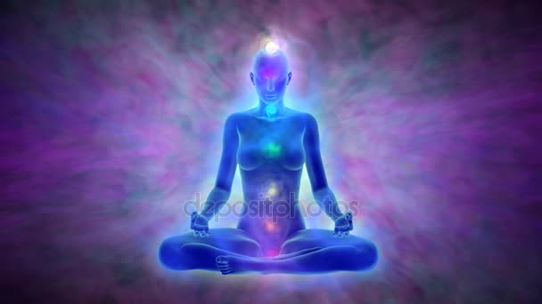 Yoga meditation - aura and chakras - Footage, Video