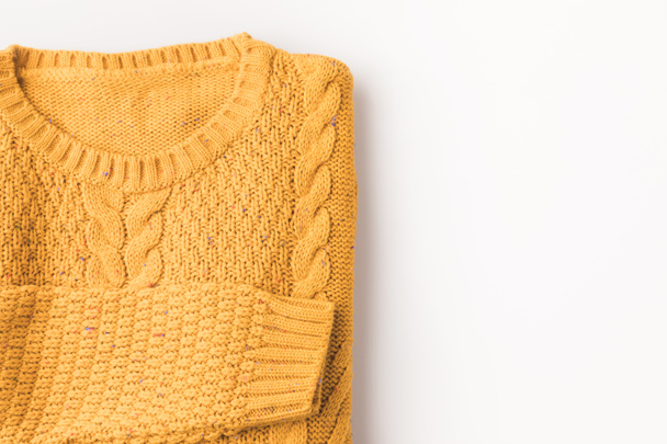knitted yellow sweater - 写真・画像