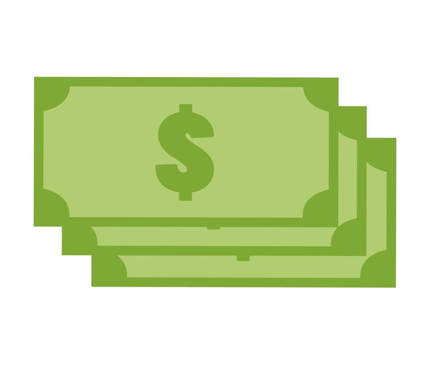 green money icon on white background. money icon sign. flat styl - Vector, Image