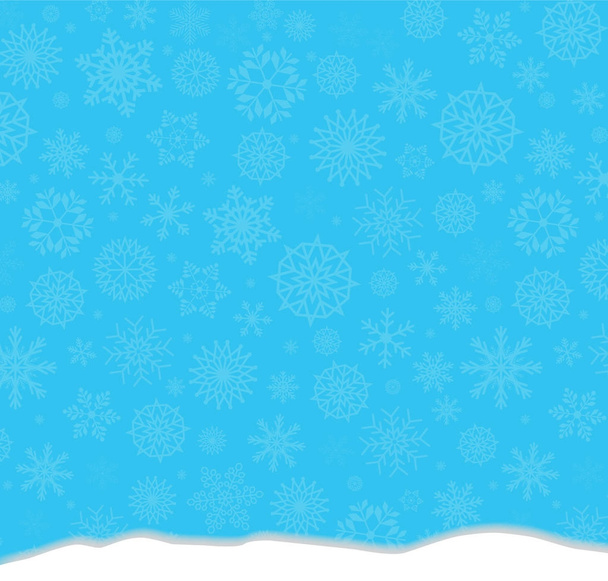 Elegant winter festive  blue background with  snowflakes falling - Vector, Image