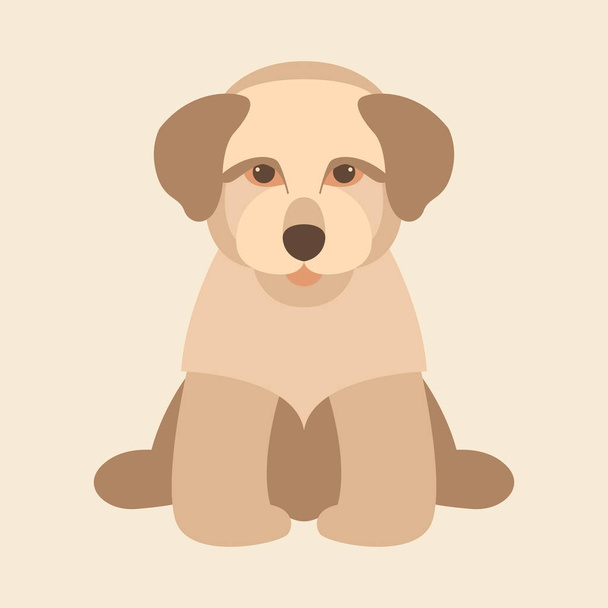 cane cucciolo stile piatto vettore illustrazione anteriore
 - Vettoriali, immagini