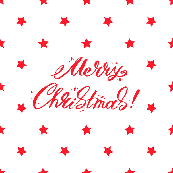 Merry Christmas text vector design. Lettering usable as banner, greeting card. - Vector, Image