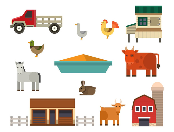 Gospodarstwo ikona wektor ilustracja natura jedzenie zbiorów ziarna rolnictwa zwierząt różnych znaków. - Wektor, obraz