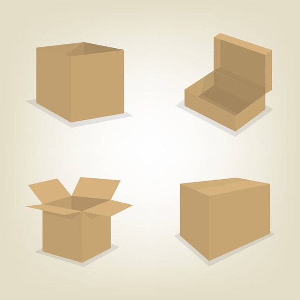 Icônes plates de boîtes en carton, illustration vectorielle
. - Vecteur, image