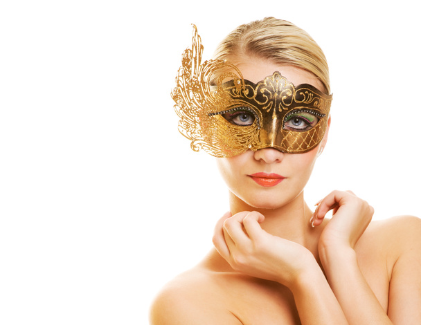 piękne Młoda kobieta z maski karnawałowe - Zdjęcie, obraz