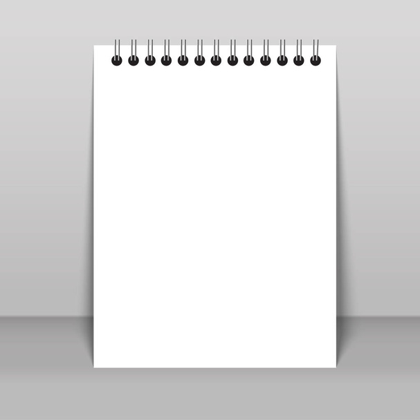 Blank Square notebook calendar mockup cover template - Vetor, Imagem