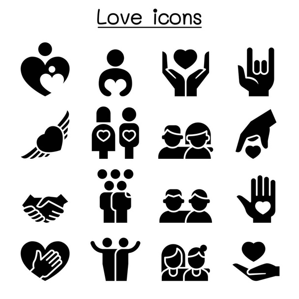 Love, Relationship, Friend, Family icon set  - Vector, Image
