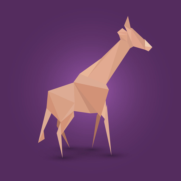 Векторная иллюстрация жирафа оригами
. - Вектор,изображение