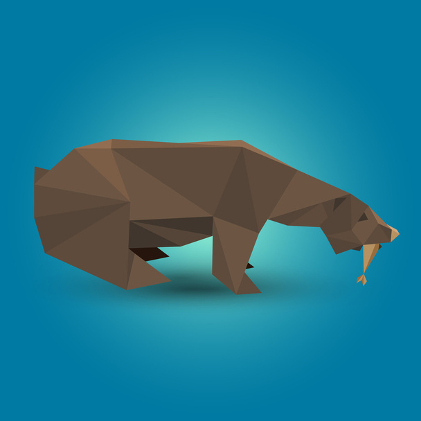 Vector illustration of origami bear. - Vector, Image