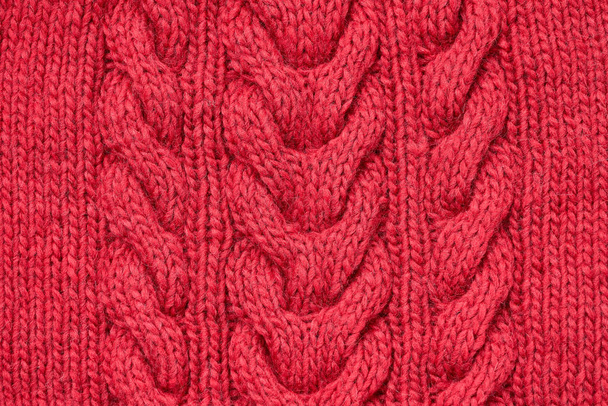 Červená pletená textura. Pozadí - Fotografie, Obrázek