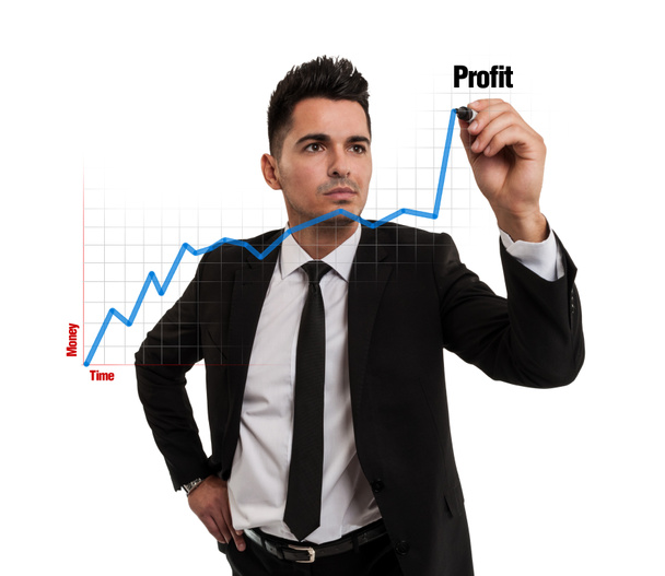 Empresário criando um gráfico financeiro
 - Foto, Imagem