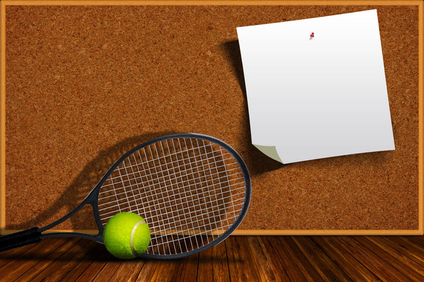 Tennis Game Concept With Cork Board And Copy Space - Photo, Image
