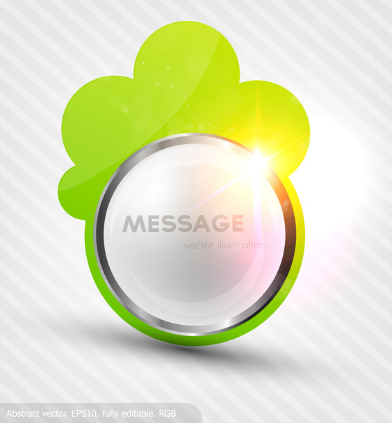 Abstract green speech bubble (colorful banner) - Vector, Image