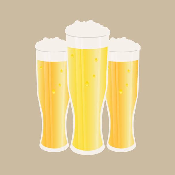 Set of beer glasses - Vector, Image