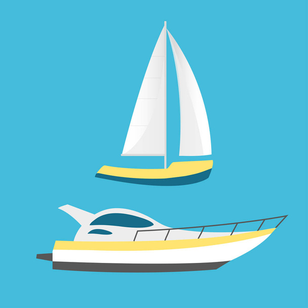 Collection of nautical vehicles - Vector, Image