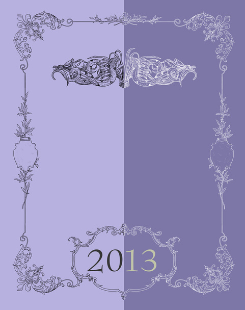 2013 baner with snake illustration - Foto, imagen
