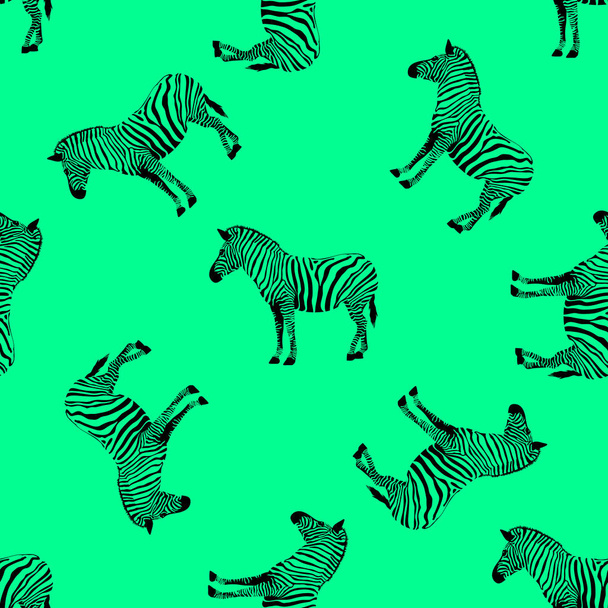 Zebra seamless modeli yeşil zemin üzerine.  - Vektör, Görsel