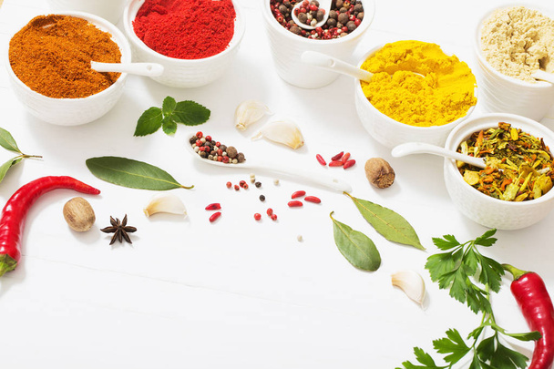 spices on white background - Fotografie, Obrázek