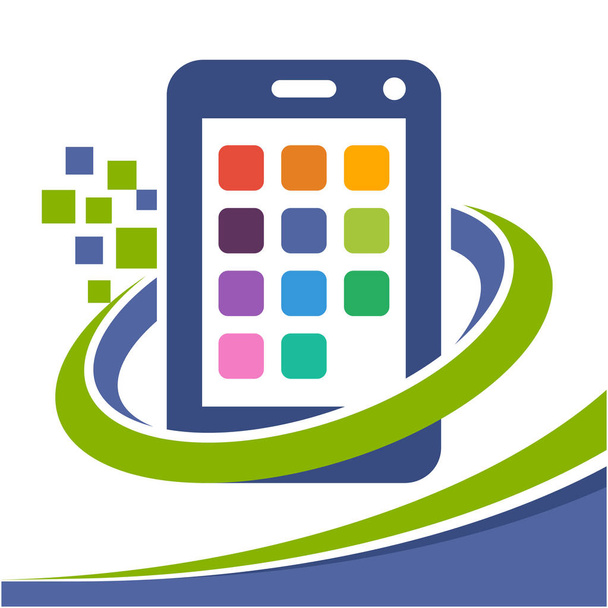logotipo icono para el negocio de desarrollo de aplicaciones móviles
 - Vector, Imagen