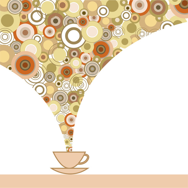 Card with cup of coffee - Vector, Imagen