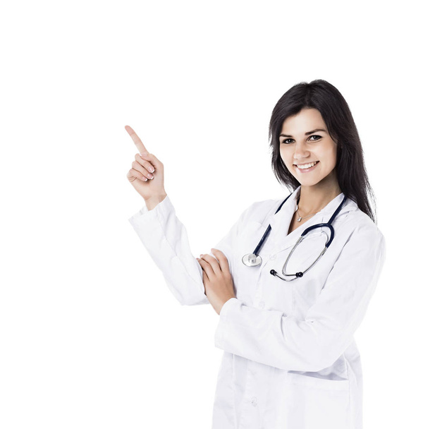 Young, beautiful, friendly, smiling and skilled woman doctor. - Photo, Image