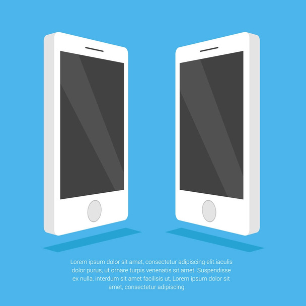 3D mobilní telefony, vektorové ilustrace  - Vektor, obrázek