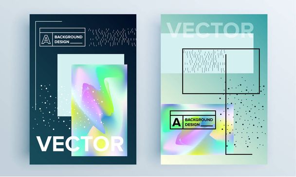 Abstract poster covers set with modern hipster and memphis background colors. Vector templates for placards, banners, presentations and reports. - Vector, Image