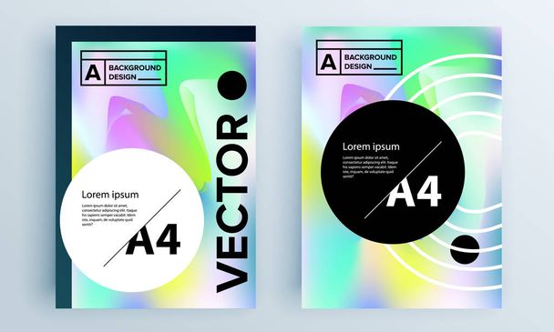 Abstract poster covers set with modern hipster and memphis background colors. Vector templates for placards, banners, presentations and reports. - Vector, Image