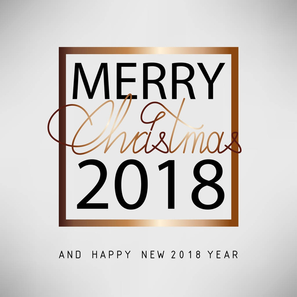 メリー クリスマスと幸せな新年 2018 - ベクター画像
