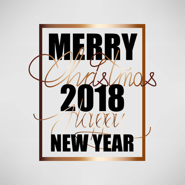 Merry Christmas and Happy New Year 2018 - Vector, Image