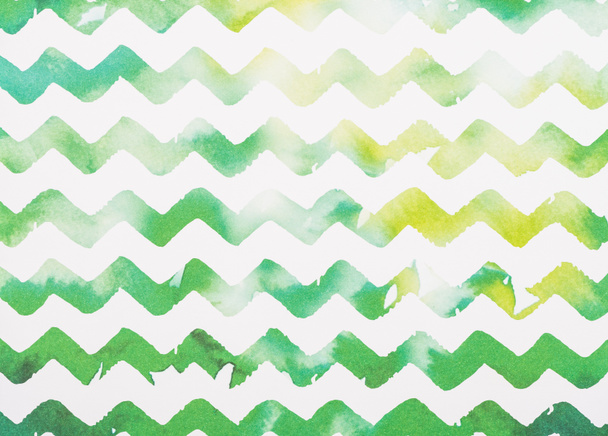 zikzak beyaz ve yeşil suluboya arka plan - Fotoğraf, Görsel
