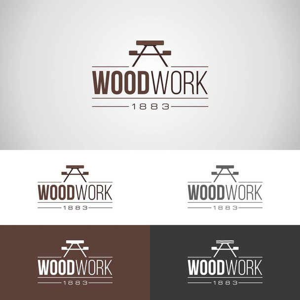 Wood work logo - Vector, imagen