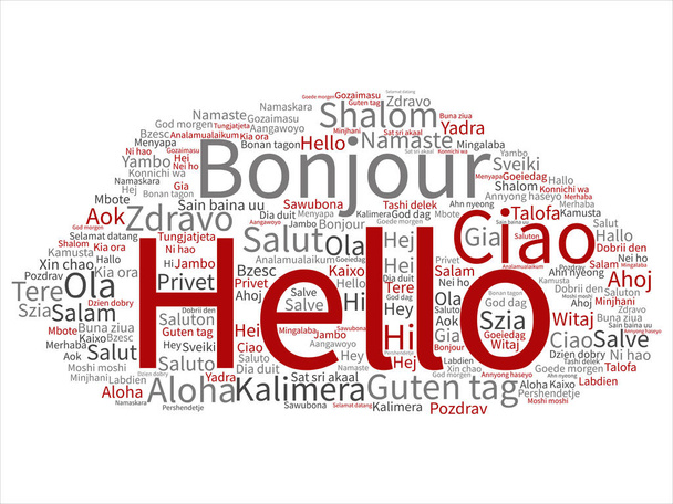 hallo internationale abstrakte Wortwolke - Vektor, Bild