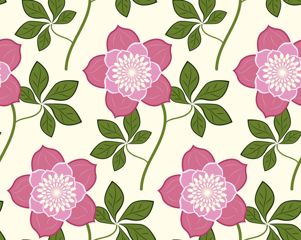Seamless pattern flower Christmas rose - Vector, Image