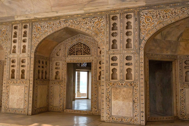 Interior of Golden Pavilion in Fort of Agra - Photo, Image